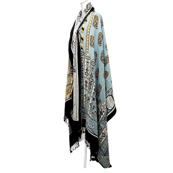 Dana Xu Wool Pashmina Shawl/Wrap With Tassel Fringe Multicolor Geometric Floral - Picture 8 of 8